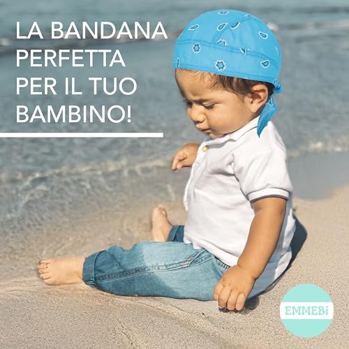 EMMEBi Bandana Baby Unisex Baumwolle, Blau, 50-54 cm