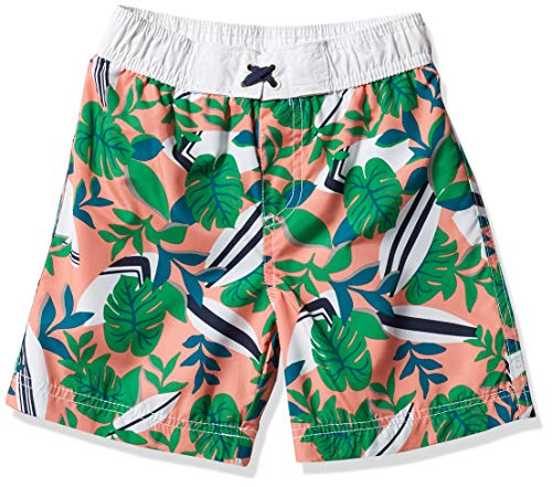 iXtreme Boys' Toddler Swim Trunks Quick Dry Board Shorts Mesh Lining, Peach, 3T