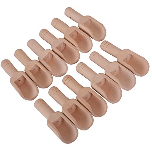 Baitaihem 12 Pack Mini Wooden Scoops Mini Wood Scooper for Bath Salts Party Barbecue Candy Essential