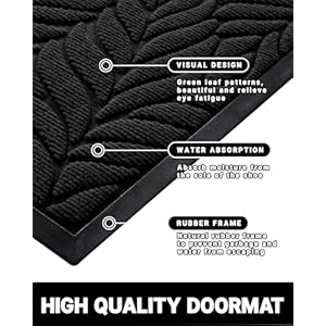 Yimobra Front Door Mat Outdoor Indoor, 29.5x17 All-Season Waterproof Welcome Mat, All-Weather Outside Entrance Mat, Non-Slip Patio Porch Doormat, Low Profile, Fade Resistant, Black Yimobra Front Door Mat Outdoor Indoor 295×17 All Season Waterproof Welcome Mat All Weather Outside Entrance Mat Non Slip Patio Porch Doormat Low Profile Fade Resistant Black