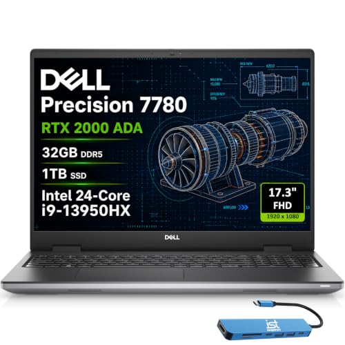 Image of Dell Precision 7780 Laptop, NVIDIA RTX 2000 Ada 8GB, i9-13950HX, 32GB DDR5