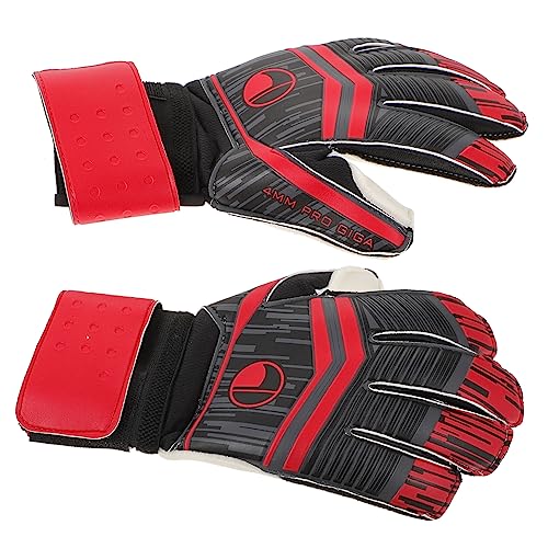 FOYTOKI Soccer Catching Goalkeeper Football Wear-Resistant Adjustable Wrist Red
