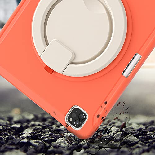 iPad Air 5 Gen/4 Gen 10.9 Inch Case with Handle, Ultra Light and Rugged Case for Kids with Rotating Stand and Pen Holder Orange - Image 3