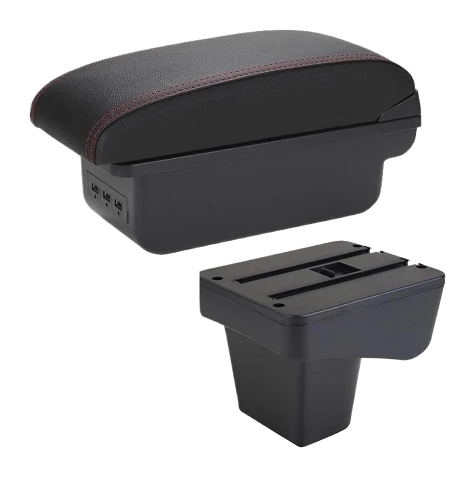 HCKCLMBMZW For Suzuki For Vitara Armrest Box Central Store Content Storage Arm Rest Car Modification Interior Retractable Leathe Car Armrest Center Console(B1 Black Red 3usb)