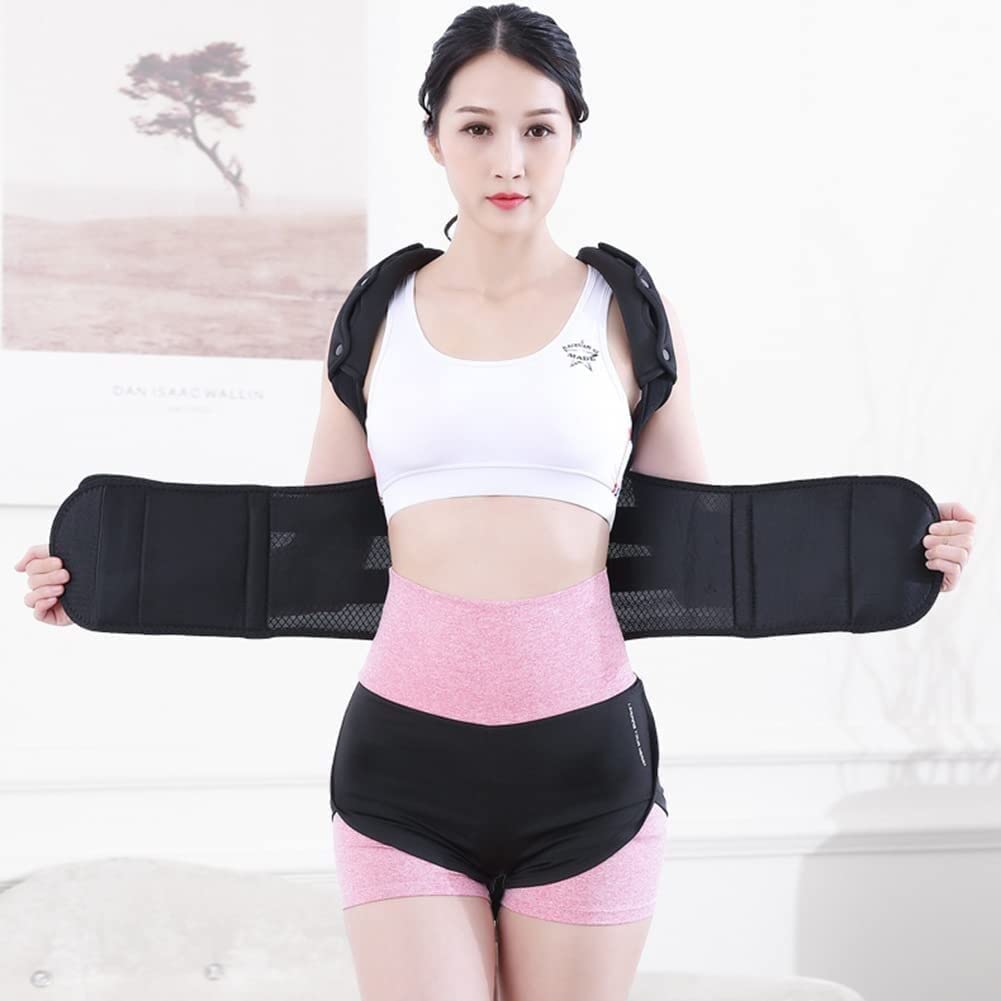 Mężczyźni Kobiety Upper Back Support, Brace Figura orteza Belt Ramię Prostownica Clavicle Neck Bain Relief(Khaki,S)