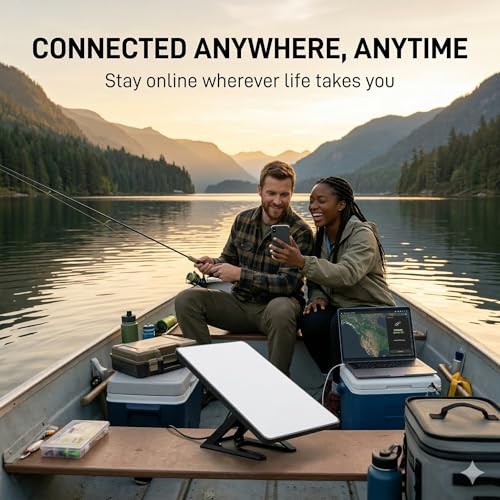 Image of Portable Satellite Internet Mini Kit - Phased Array Antenna, with Integrated WiFi, Roam Travel Off-Grid Internet System for RV, Camping & Remote Areas