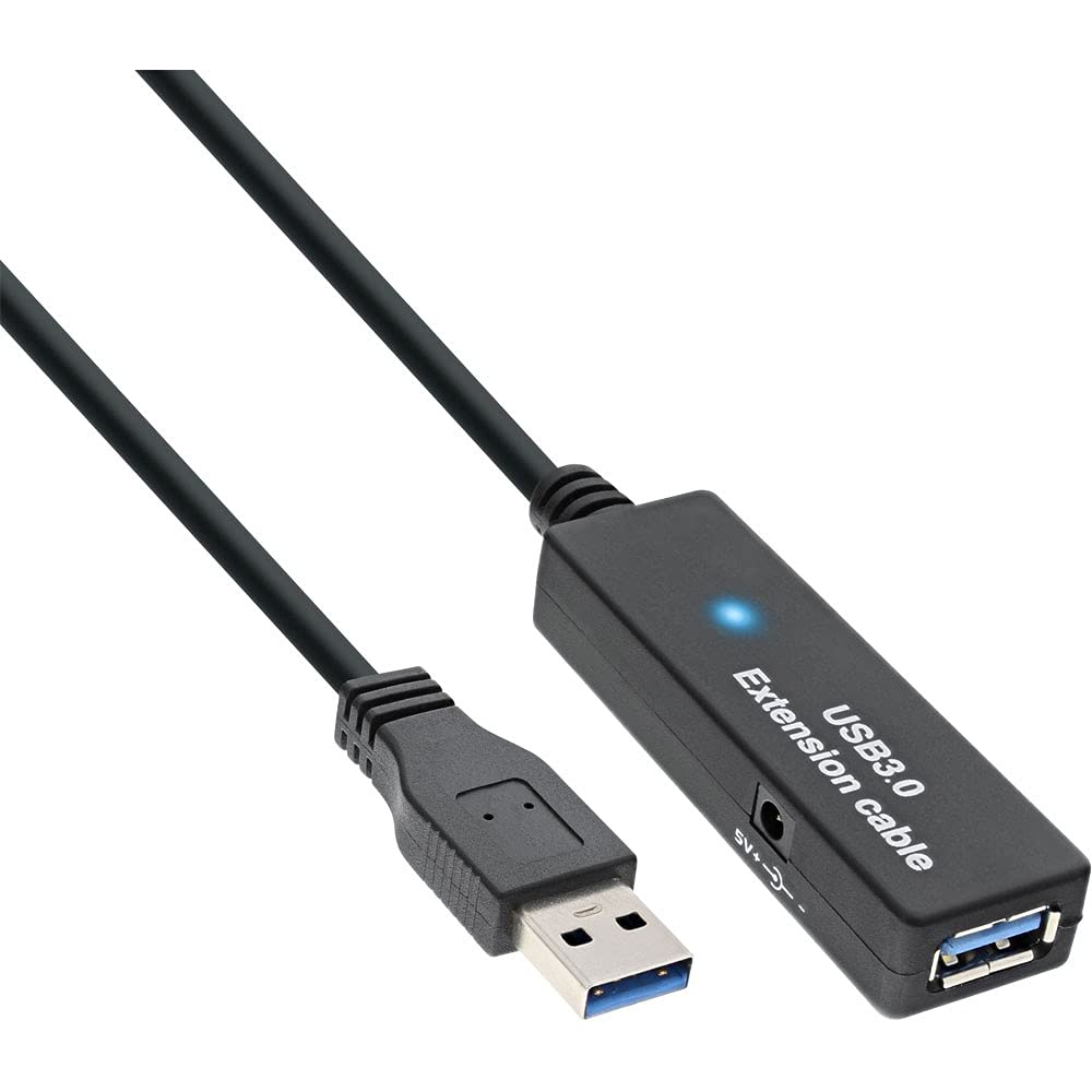 InLine 22340 Cavo USB 3.0, Attivo, Prolunga, Type-A Maschio/Femmina, 20 m, Nero