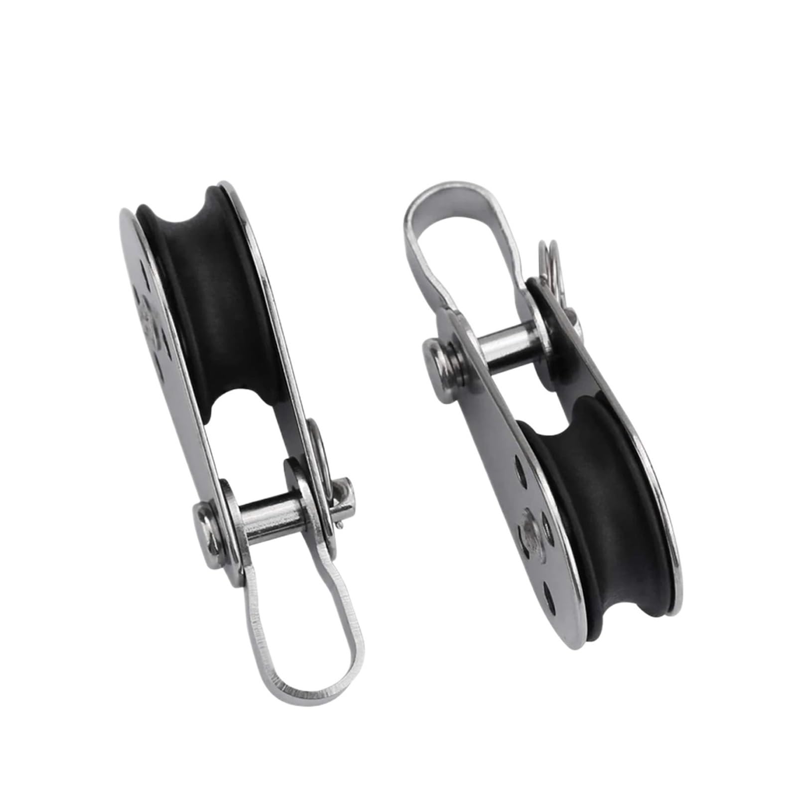 Polea giratoria de acero inoxidable 316 de 25 mm, duradera, paquete de 2 poleas de elevación resistentes, ideal para uso marino y exterior, tamaño compacto 59 x 26 mm