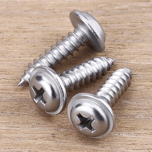 #8 x 3/4" Phillips Pan Washer Head Wood Screws 100 unid. miniatura 2