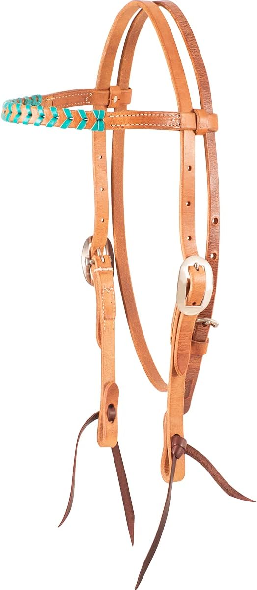Martin Saddlery Laced Browband Headstall Turquoise