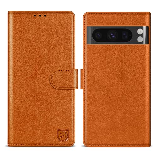 ZZXX For Google Pixel 8 Pro Wallet Case Magnetic Closure 6.7 inch,Brown
