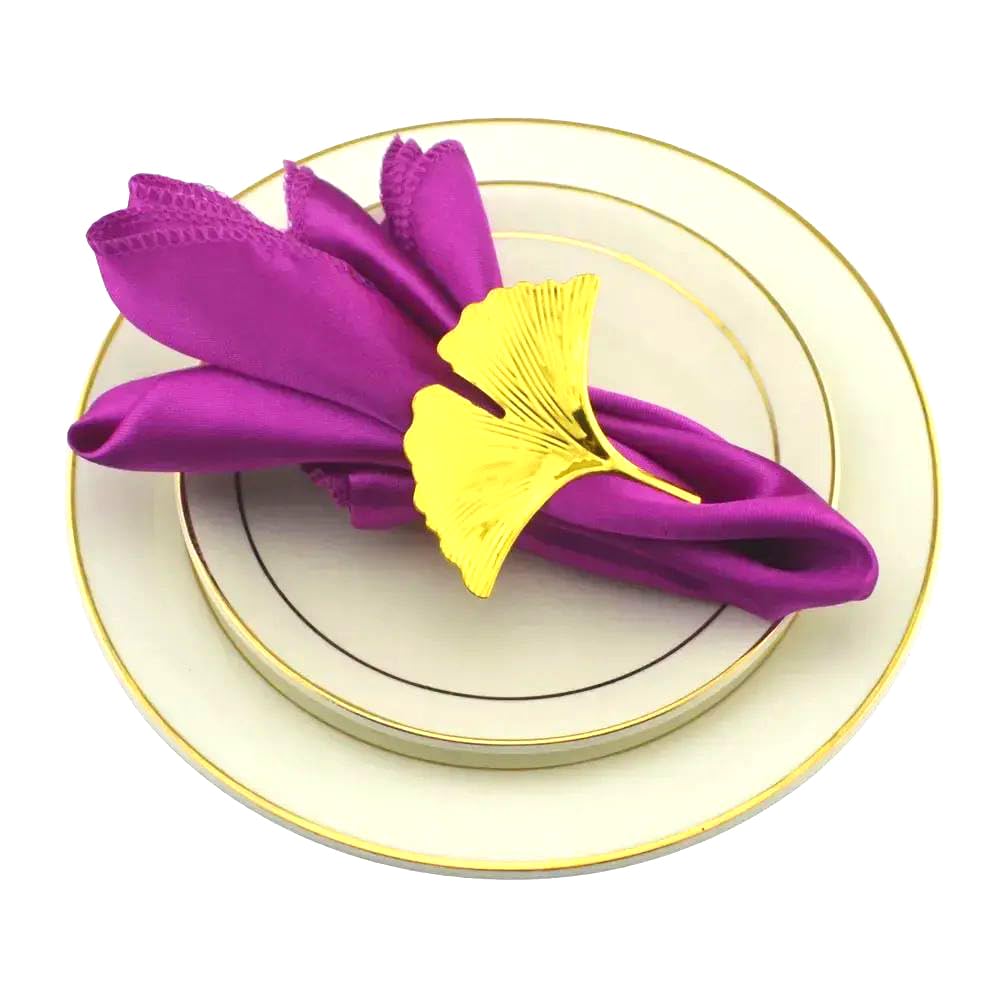 Silky Satin Cloth Napkins, Cotton Polyester Satin Napkins(Rose Purple,24PC)