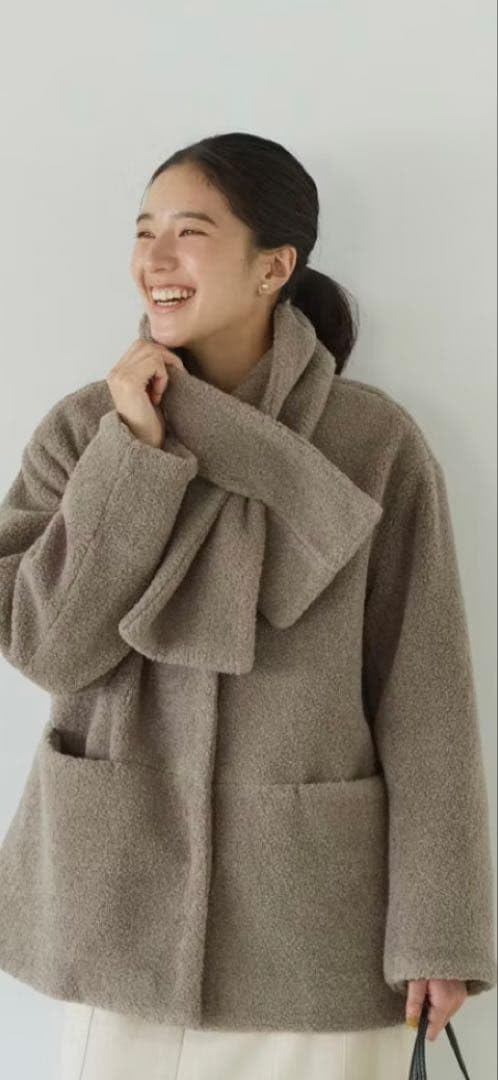 北欧暮らしの道具店 ボアジャケット マフラー付