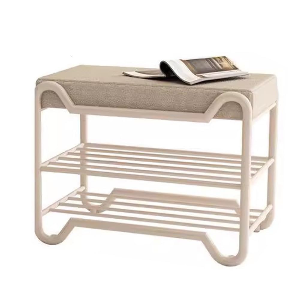 Banc à chaussures avec rangement intégré pour l'entrée compacte