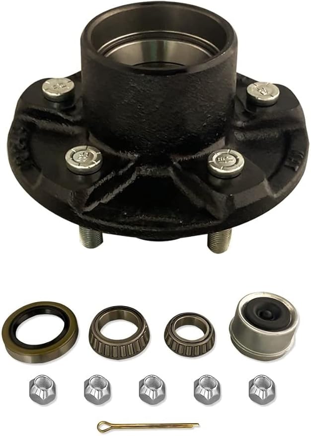 MParts Trailer Hub Trailer Hub Kit 5 Bolt 4.5, 3500 lb Trailer Axle Trailer Replacement Hub