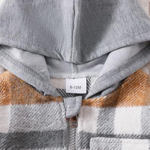 Fall Boys' Plaid Lapel Brushed Long Sleeve Top Jacket Girls Coats Size 12 Months4