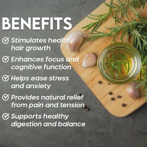 Image of Rosemary Essential Oil (30ML) - 100% Pure & Organic For Hair Growth, Diffuser, Skin, Dandruff & Scalp Nourishment Alps Goodness Rosemary Oil for Hair Regrowth, Face & Aromatherapy