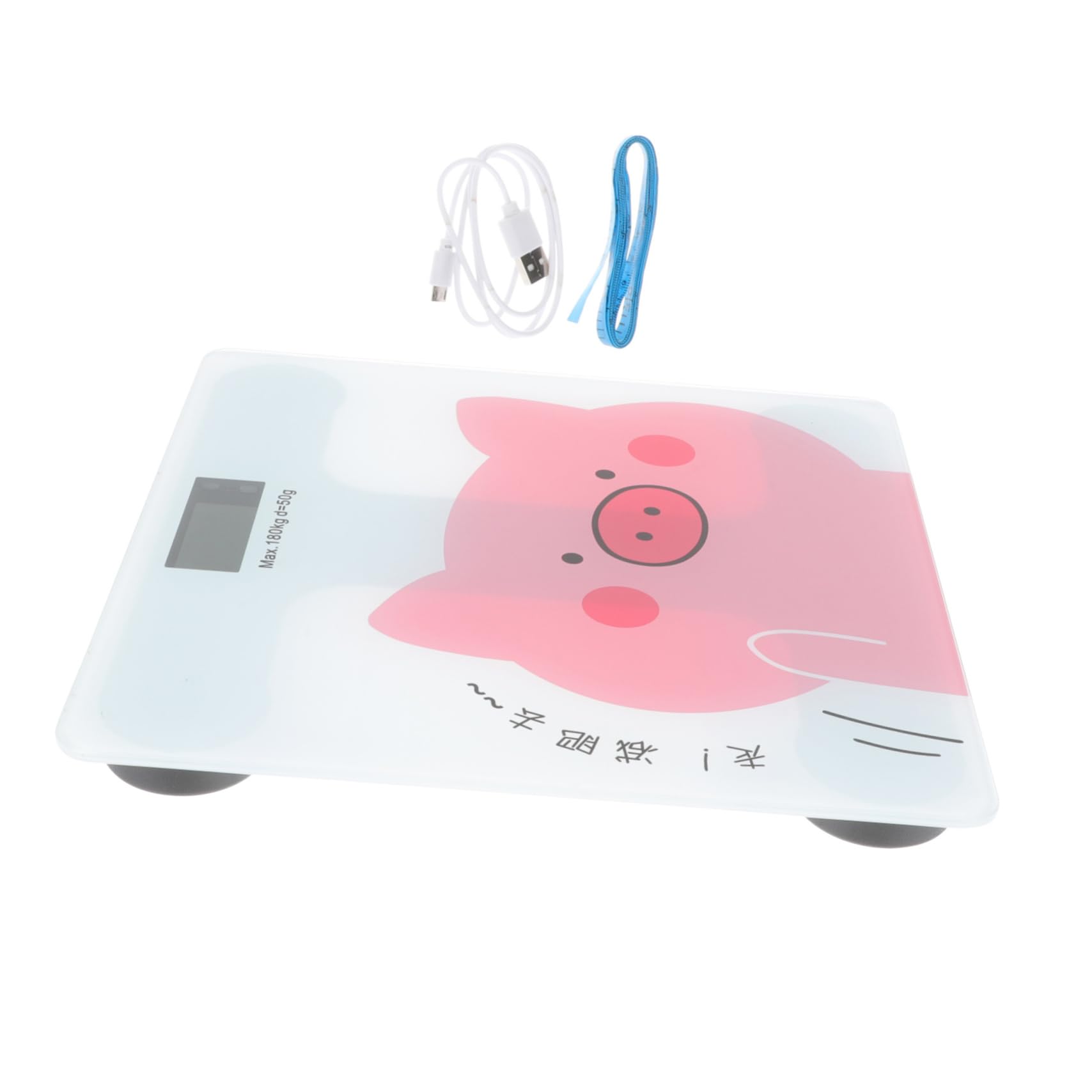 Báscula Digital de Dibujos Animados Encantadora para Baño Recargable | Cristal Templado, Diseño Automático, Batería Integrada, Capacidad de Carga Alta
