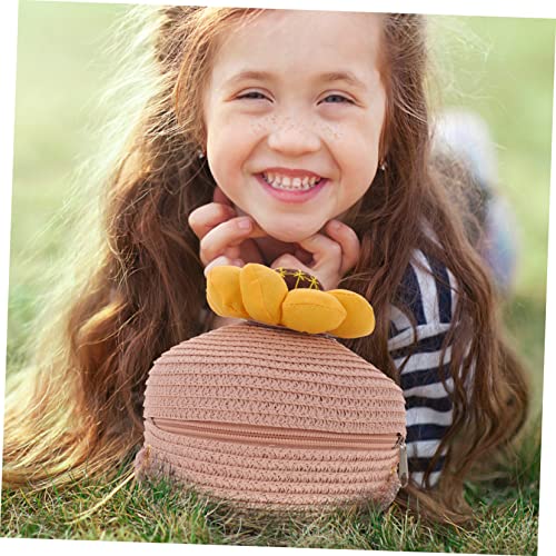 Abaodam Bolsa De Palha Infantil Bolsas Da Moda Rosa Menina Trança