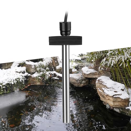 PYPABL Chauffage de Bassin Extérieur 150W 300W 600W Chauffage d'Aquarium pour Petits Bassins, Kio Pond, Dégivreur de Bassin avec Long Câble et Mousse...