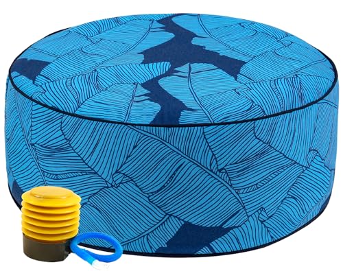 UPWELL Waterproof Inflatable Outdoor Ottoman Pouf,Portable Patio Footrest, Durable & Stylish, Perfect for Garden, Pool, Camping & Home Use - D20 xH9（LiteEase）
