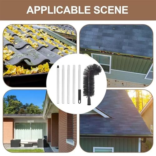 GSCLZ Gutter Cleaner Roof Gutter Cleaner Retractable Brush Tool For Gutter Curved Design Gutter Cleaning Tools For Dust Debris Leaves And Branches For Cleaning Gutter(228cm) - Image 7