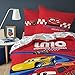 CTI Parures de lit Disney Cars, 100Pourcent_Coton, Rouge, 140X200 Cm + 63X63 Cm