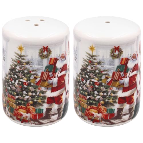 The Leonardo Collection Juego de sal y pimentero de Papá Noel para cocina y comedor, elegante diseño británico, salero y pimentero, coctelera duradera para el hogar, restaurantes y uso en la mesa
