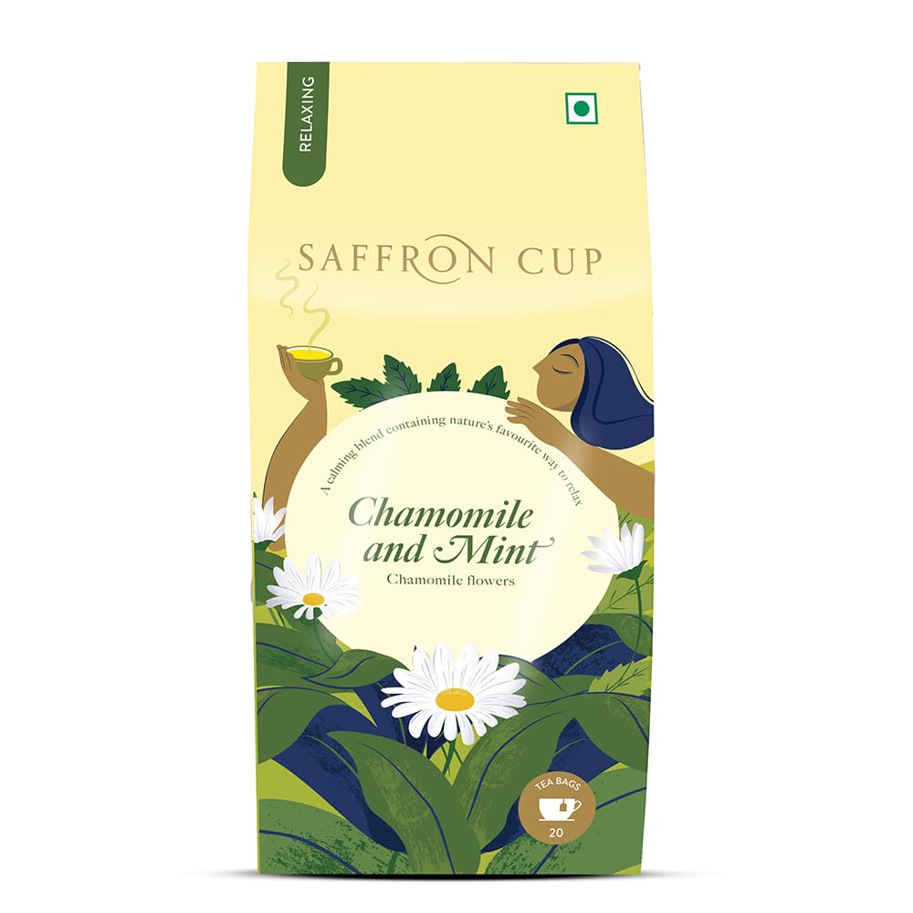 See full amazon price history chart for Chamomile & Mint Herbal Tea by Saffron Cup | For Relaxing | 20 Pyramid Tea Bags | Health Tea | Rich in Antioxidents, Helps Soothes Cold Symptoms, Good for Heart Health | 100% Natural Teas Chamomile & Mint Herbal Tea by Saffron Cup | For Relaxing | 20 Pyramid Tea Bags | Health Tea | Rich in Antioxidents, Helps Soothes Cold Symptoms, Good for Heart Health | 100% Natural Teas (B087PP34XG) Amazon Price History, Amazon Price Tracker