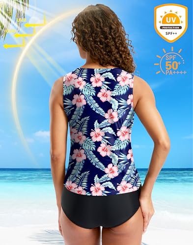 Image of G Gradual Tankini Tops for Women High Neck Swimsuits Swim Top Modest Bathing Suit Swimwear Tank Top only No Bottom