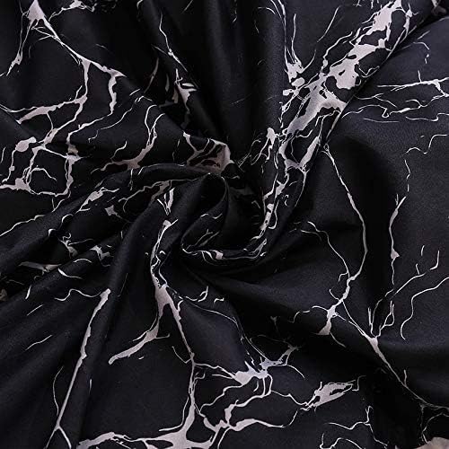 Fan Duvet Cover Set Queen Size Black and White Marble Reversible Pattern Boys Bedding Sets Modern Microfiber Comforter Cover and 2 Pillow Shams