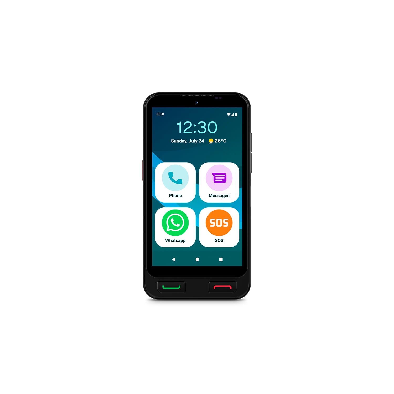 SPC Zeus 2 + etui | Smartfon dla seniorów kompatybilny ze zdalnym zarządzaniem i lokalizacją aplikacji, tryb łatwy, fizyczne przyciski, ikony XXL, 5", podwójny aparat 64 GB, stacja ładująca, przycisk