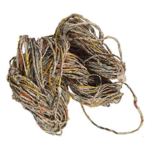 VintageandYou Recycled Handspun Newspaper Yarn Hand Twisted Newspaper Craft, 100 Grams / Hank Cover