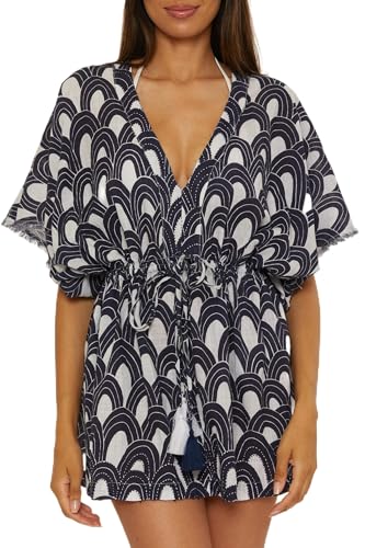 Trina Turk Women's Arches Pocket Tunic Dress, V-Neck, Casual, Beach Cover Ups