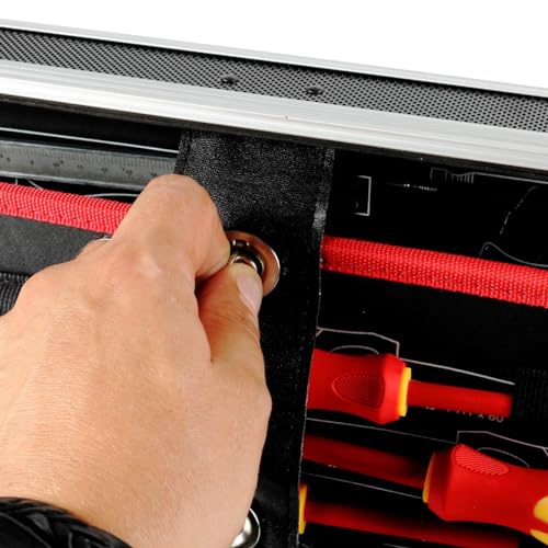 Mephisto Werkzeugkoffer – Werkzeugtrolley – Premium XXL Werkzeugset mit GS und VDE zertifiziertem Chrom- Vanadium Werkzeug bestückt Bitaufsatzadpter, Elektrikerschraubendreher uvm. - 9