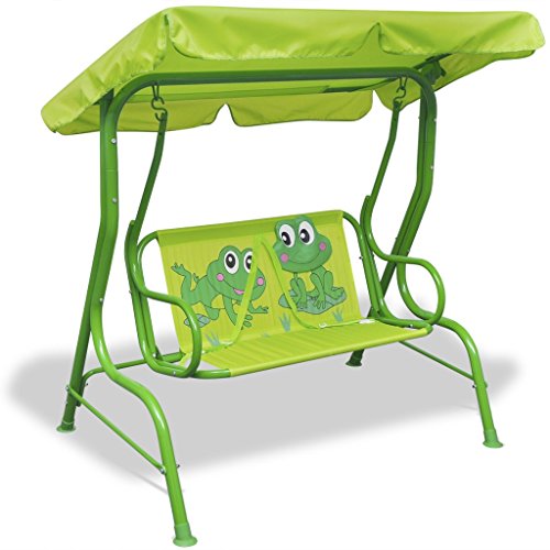 Festnight Balancín en Acero para los Niños 115 x 75 x 110 cm Verde