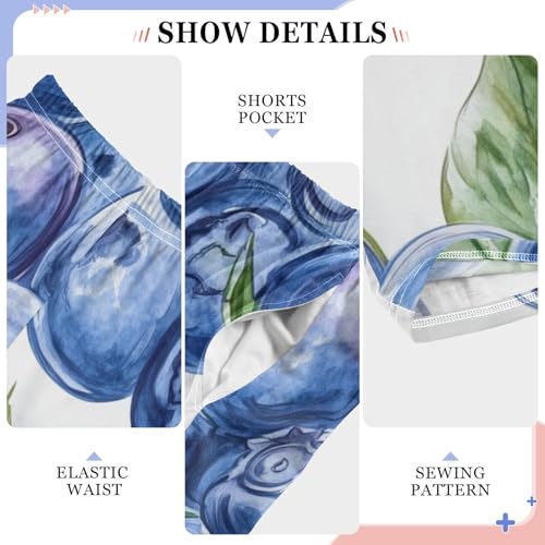 Blueberry Fruit Boys Long Pants Soft Trousers Elastic Waist Kids Lounge Bottoms with Pockets S-XL4