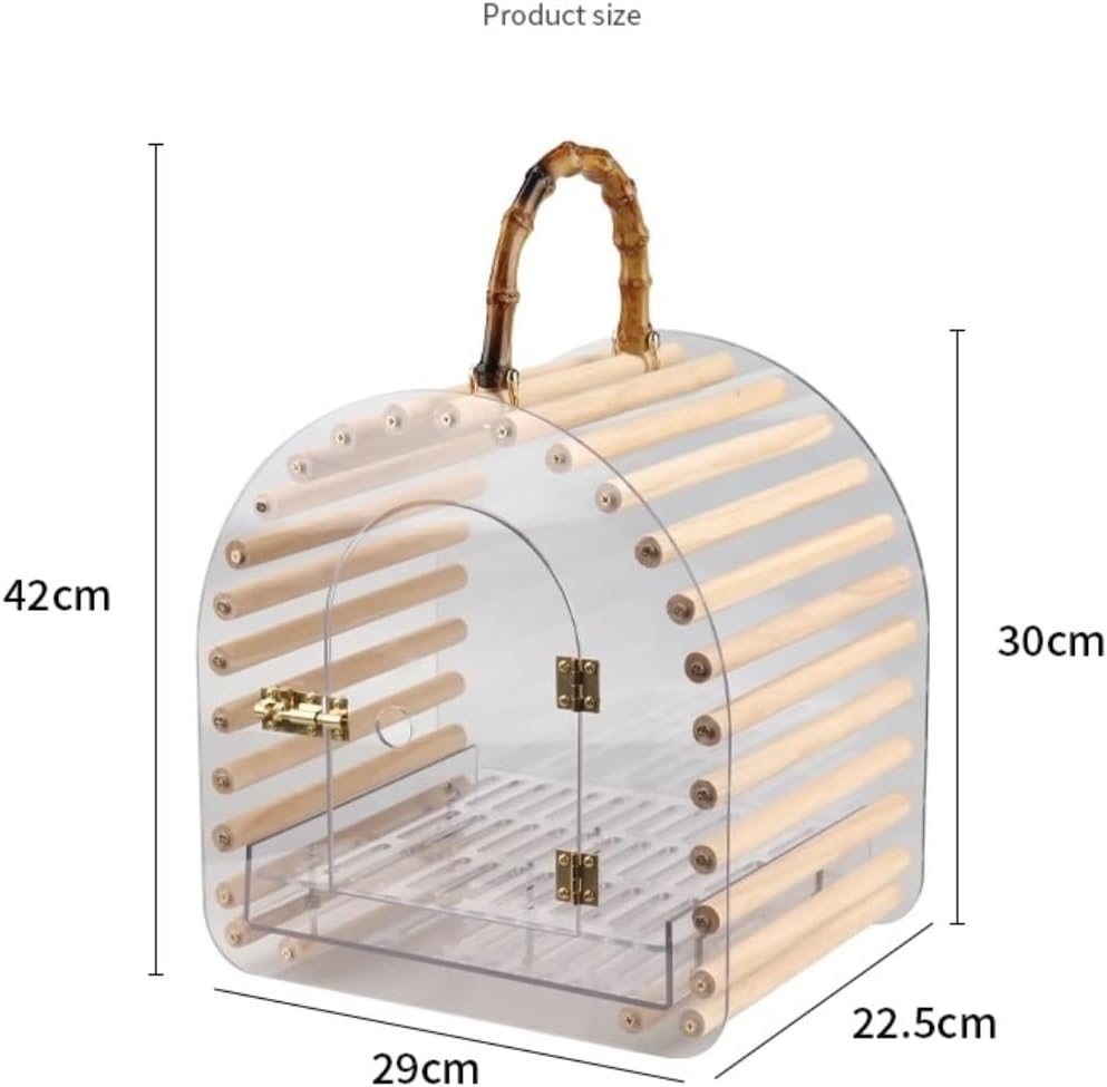 Birdcage Transparent Bird Cages Clear View Bird Carrying Cage Portable Hand Held Travel Birdcage with Perch for Small Bird Bird Flight Cage