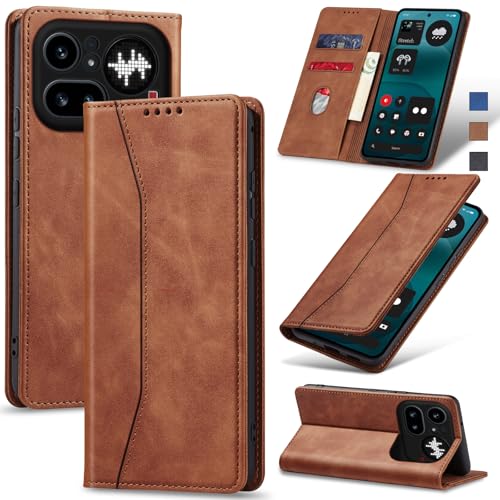 Image of Jasonyu Flip Wallet Case for Nothing Phone 4a Pro 5G,Brown