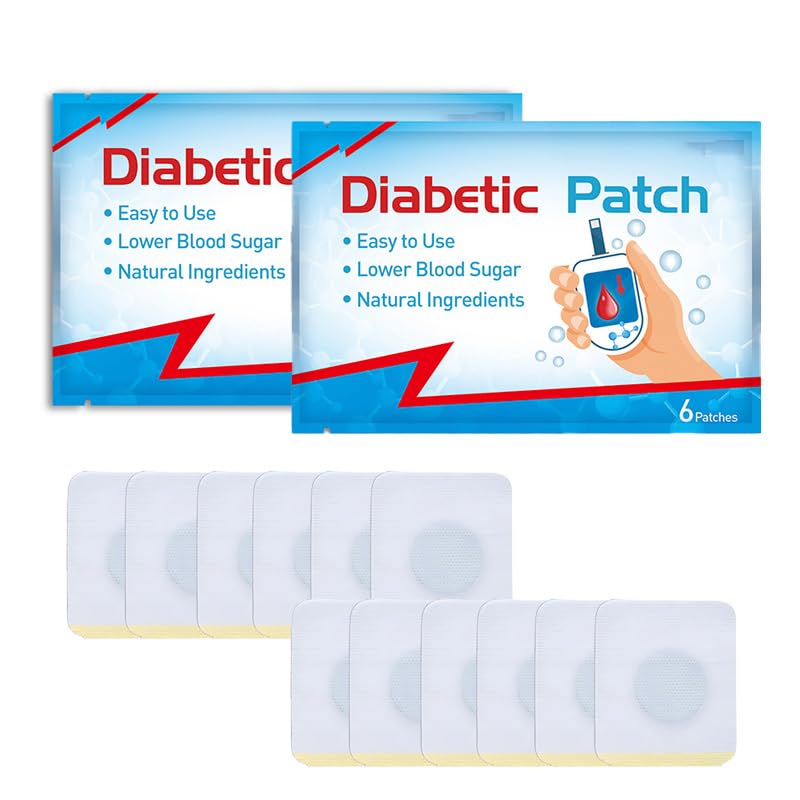 6/12 Pcs Diabetic Patch, Diabetic Patch Sugar Control Patch for Blood Glucose Management, Pack for Everyday Use by Men and Women, Travel-Friendly Design (white（12pcs）)