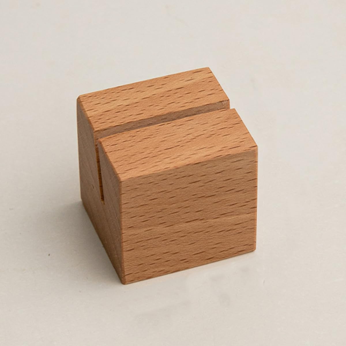 Lot de 10 Porte-cartes en Bois Naturel Fond Plat, Accessoire de Bureau Décoratif et Stable, pour Expositions et Espaces Commerciaux