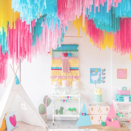 Image of Pastel Birthday Party Decorations Pastel Crepe Paper Streamers 8 Rolls Pastel Color Party Streamers for Birthday Party Wedding Decorations