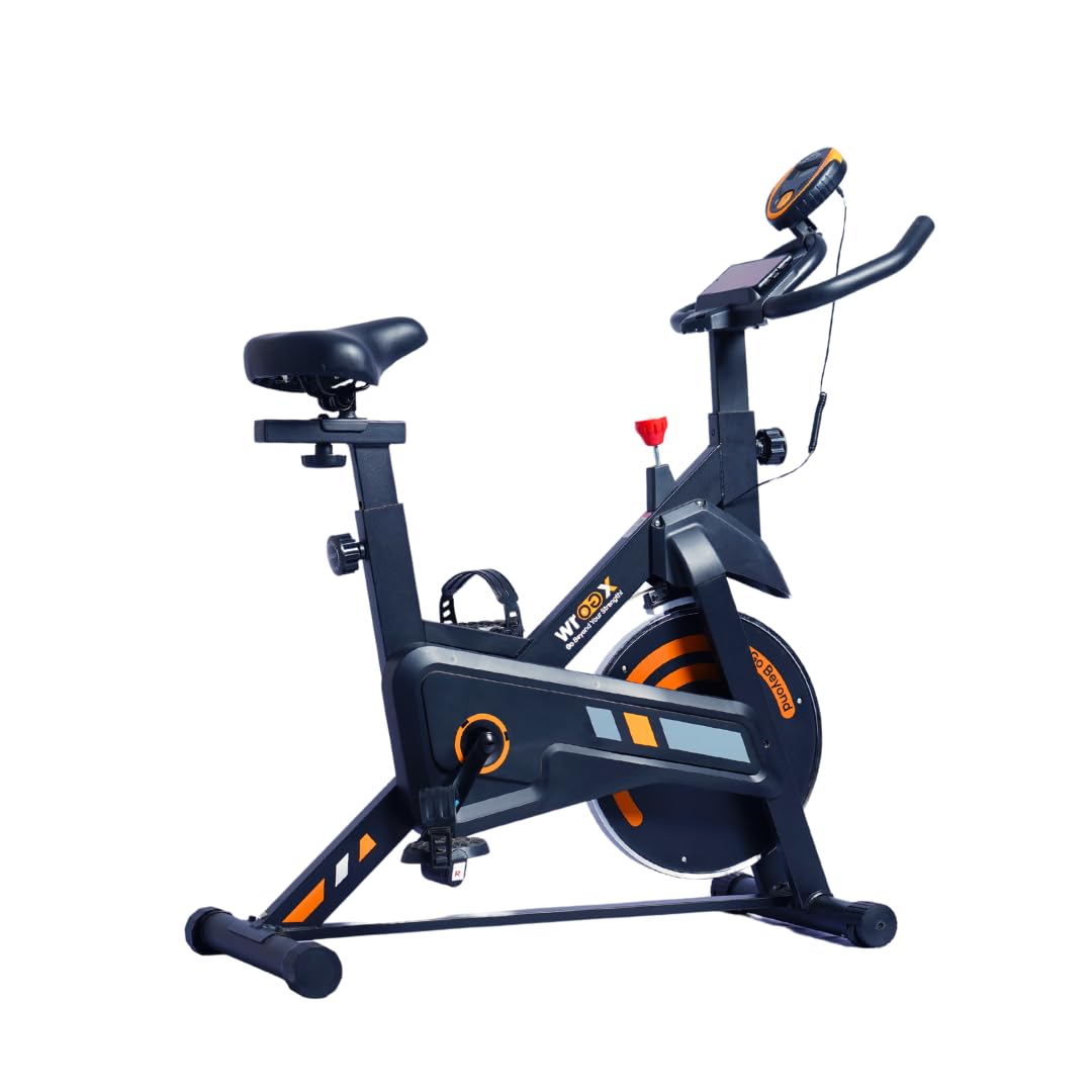 Wrogx Spin 100 | Spin Bike with Adjustable Handlebar & Friction Resistance | Belt Drive Stationary Spin Bike with LCD Screen & For Home Gym & Weight Loss | 12 Months Warranty (B0CS6PVML6) Amazon Price History, Amazon Price Tracker