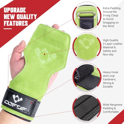 Image of Weight Lifting Wrist Strap, Double-Layer Leather for Deadlift Powerlifting