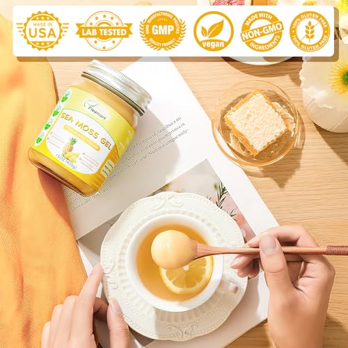 15OZ Sea Moss Gel Irish Wildcrafted Seamoss Gel, Vegan Superfood Vitamins Mineral Support, Pineapple Flavor - Image 3