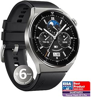 Huawei Watch GT 3 Pro 46 mm Smartwatch für Herren, Zifferblatt aus Saphirglas, Gesundheitsüberwachung 24 Stunden, Akkulaufzeit bis zu 14 Tage, 5 ATM, GPS, Fluorelastomer