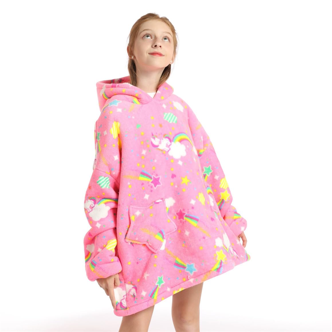 Sudadera con Capucha para Niñas Sudadera con Capucha de Gran Tamaño para Niños con Bolsillo Ropa de Invierno