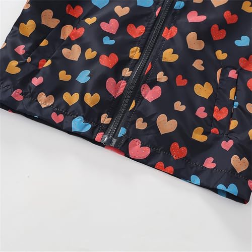 Toddler Girls Floral Windbreaker Jacket Hooded Zipper Windproof Rainproof Lightweight Coat Kids Girls Cute Comfy Outwear3