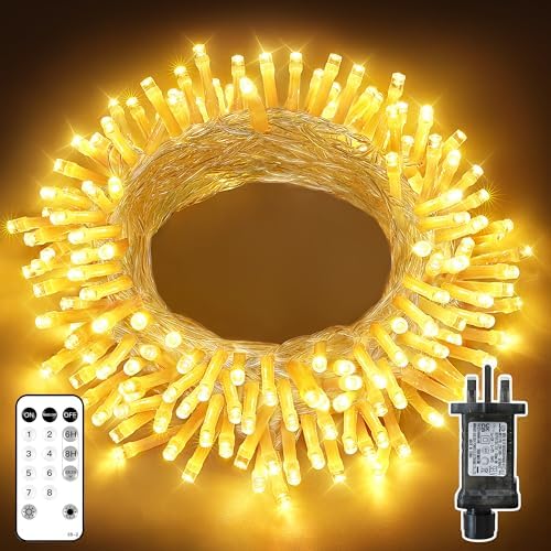 Ollny Fairy Lights Outdoor, 10m 100 LED String Light Mains Powered