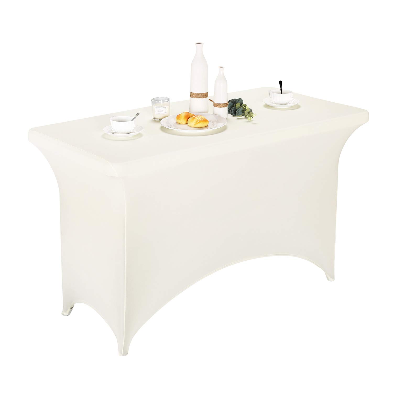 Photo 1 of LZY Spandex Fitted Stretch Table Cover for 4ft or 6ft or 8ft Folding Table, Rectangular Cocktail Tablecloth, Perfect for Party or Banquet